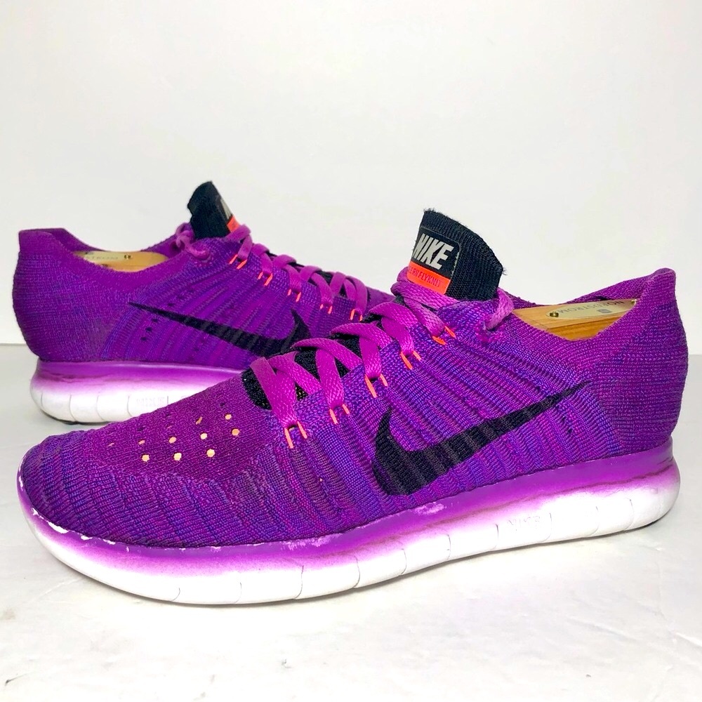 Nike Free RN Flyknit Fushia Purple Lightweight Running Shoes Sneakers Size 7